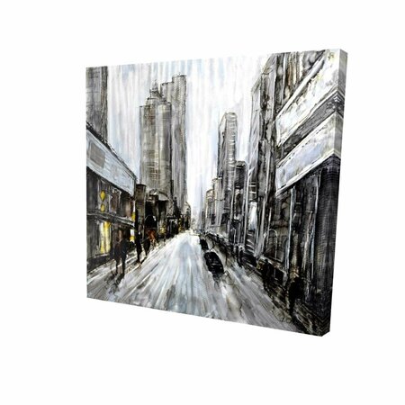 FONDO 12 x 12 in. Grey Gloomy Street-Print on Canvas FO2792573